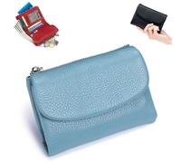 Genérico Unisex Pebble Leather Wallet, 5.3In Short Genuine Leather Coin Card Holder, with Credit Card Holder, Coin Holder & Cash Slots (Y)