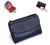 Genérico Unisex Pebble Leather Wallet, 5.3In Short Genuine Leather Coin Card Holder, with Credit Card Holder, Coin Holder & Cash Slots (I)