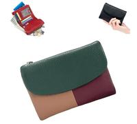 Genérico Unisex Pebble Leather Wallet, 5.3In Short Genuine Leather Coin Card Holder, with Credit Card Holder, Coin Holder & Cash Slots (B)