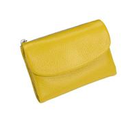 Genérico Unisex Pebble Leather Wallet, Genuine Leather Coin Purse with Credit Card Holder, Coin Holder & Cash Slots, Genuine Leather Wallet, Unisex (Yellow)