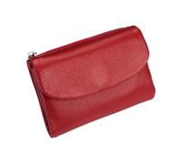 Genérico Unisex Pebble Leather Wallet, Genuine Leather Coin Purse with Credit Card Holder, Coin Holder & Cash Slots, Genuine Leather Wallet, Unisex (Red)
