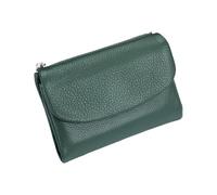 Genérico Unisex Pebble Leather Wallet, Genuine Leather Coin Purse with Credit Card Holder, Coin Holder & Cash Slots, Genuine Leather Wallet, Unisex (Green)