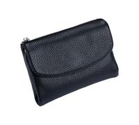 Genérico Unisex Pebble Leather Wallet, Genuine Leather Coin Purse with Credit Card Holder, Coin Holder & Cash Slots, Genuine Leather Wallet, Unisex (Black)