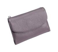 Genérico Unisex Pebble Leather Wallet, Genuine Leather Coin Purse with Credit Card Holder, Coin Holder & Cash Slots, Genuine Leather Wallet, Unisex (Light Purple)