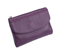 Genérico Unisex Pebble Leather Wallet, Genuine Leather Coin Purse with Credit Card Holder, Coin Holder & Cash Slots, Genuine Leather Wallet, Unisex (Dark Purple)