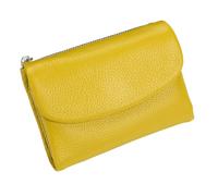 Genérico Unisex Pebble Leather Wallet,Genuine Leathers Wallets for Women,Short Genuine Leather Coin Card Holder, Can Hold Coins, ID Cards (Yellow)