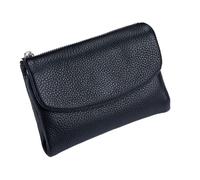 Genérico Unisex Pebble Leather Wallet,Genuine Leathers Wallets for Women,Short Genuine Leather Coin Card Holder, Can Hold Coins, ID Cards (Black)