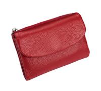 Genérico Unisex Pebble Leather Wallet,Genuine Leathers Wallets for Women,Short Genuine Leather Coin Card Holder, Can Hold Coins, ID Cards (Red)