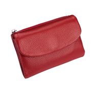 Genérico Unisex Pebble Leather Wallet, Leather Wallets for Women with Credit Card Holder, Coin Holder & Cash Slots, Small Wallets for Women Can Hold Coins ID Cards (Red)