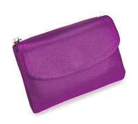 Genérico Unisex Pebble Leather Wallet, Short Genuine Leather Coin Card Holder, Small Wallets for Women, Dual Zipper Coin Pockets Credit Card Holder for Men & Women (#01)