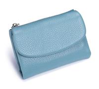 Genérico Unisex Pebble Leather Wallet, Short Genuine Leather Coin Card Holder, Small Wallets for Women, Dual Zipper Coin Pockets Credit Card Holder for Men & Women (#10)