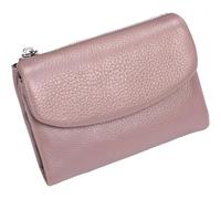 Genérico Unisex Pebble Leather Wallet, Short Genuine Leather Purse for Coins and Cards, Compact Travel Card Holder (Pink)