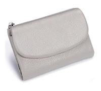 Genérico Unisex Pebble Leather Wallet, Short Genuine Leather Purse for Coins and Cards, Compact Travel Card Holder (Grey)