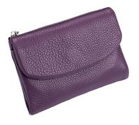 Genérico Unisex Pebble Leather Wallet, Short Genuine Leather Purse for Coins and Cards, Multicolor Clutch for Women, Small Compact Bifold Pocket Purse, Unisex Wallet (Light Purple)