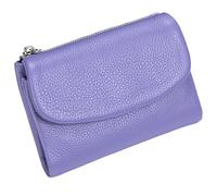 Genérico Unisex Pebble Leather Wallet, Short Genuine Leather Purse for Coins and Cards, Multicolor Clutch for Women, Small Compact Bifold Pocket Purse, Unisex Wallet (Pink Purple)