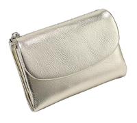 Genérico Unisex Pebble Leather Wallet, Short Genuine Leather Purse for Coins and Cards, Multicolor Clutch for Women, Small Compact Bifold Pocket Purse, Unisex Wallet (Gold)