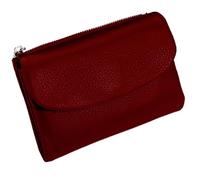 Genérico Unisex Pebble Leather Wallet, Short Genuine Leather Purse for Coins and Cards, Multicolor Clutch for Women, Small Compact Bifold Pocket Purse, Unisex Wallet (Deep Red)