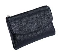 Genérico Unisex Pebble Leather Wallet, Short Genuine Leather Purse for Coins and Cards, Multicolor Clutch for Women, Small Compact Bifold Pocket Purse, Unisex Wallet (Black)