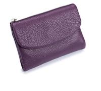 Genérico Unisex Pebble Leather Wallet,Short Slim Soft Genuine Leather Purse with Credit Card Holder & Cash Slots,Small Compact Bifold Pocket Purse Multicolor, for Men & Women (Dark Purple)