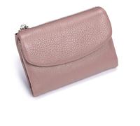Genérico Unisex Pebble Leather Wallet,Short Slim Soft Genuine Leather Purse with Credit Card Holder & Cash Slots,Small Compact Bifold Pocket Purse Multicolor, for Men & Women (Pink)