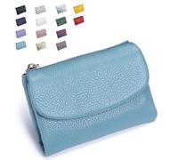 Genérico Unisex Pebble Leather Wallet, Small Wallets for Women, for Coins and Cards, Multicolor Clutch for Men and Women (Blue A)
