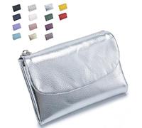 Genérico Unisex Pebble Leather Wallet, Small Wallets for Women, for Coins and Cards, Multicolor Clutch for Men and Women (Silver)