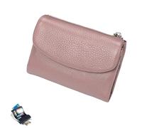Genérico Unisex Pebble Leather Wallet, Small Wallets for Women, Short Genuine Leather Purse for Coins and Cards, Card Holder & Coin Purse (Pink)