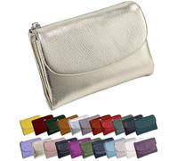 Genérico Unisex Pebble Leather Wallet - Small Wallets for Women, Short Genuine Leather Purse for Coins and Cards, Multicolor Clutch for Women, Card Holder & Coin Purse (#07)