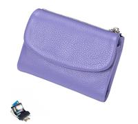 Genérico Unisex Pebble Leather Wallet, Small Wallets for Women, Short Genuine Leather Purse for Coins and Cards, Card Holder & Coin Purse (Lavender)
