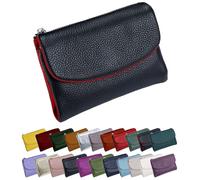 Genérico Unisex Pebble Leather Wallet - Small Wallets for Women, Short Genuine Leather Purse for Coins and Cards, Multicolor Clutch for Women, Card Holder & Coin Purse (#13)