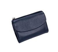 Genérico Unisex Pebble Leather Wallet, Small Wallets for Women, Short Genuine Leather Purse, with Credit Card Holder, Coin Holder & Cash Slots, Genuine Leathers Wallet for Women (Navy Blue)