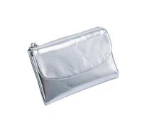 Genérico Unisex Pebble Leather Wallet, Small Wallets for Women, Short Genuine Leather Purse, with Credit Card Holder, Coin Holder & Cash Slots, Genuine Leathers Wallet for Women (Silver)