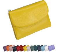 Genérico Unisex Pebble Leather Wallet,Small Wallets for Women, Small Compact Bifold Pocket Purse with Credit Card Holder, Unisex Clutch Bags, Can Hold Coins, ID Cards (Yellow)