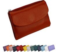 Genérico Unisex Pebble Leather Wallet,Small Wallets for Women, Small Compact Bifold Pocket Purse with Credit Card Holder, Unisex Clutch Bags, Can Hold Coins, ID Cards (Red-B)
