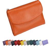 Genérico Unisex Pebble Leather Wallet,Small Wallets for Women, Small Compact Bifold Pocket Purse with Credit Card Holder, Unisex Clutch Bags, Can Hold Coins, ID Cards (Orange)