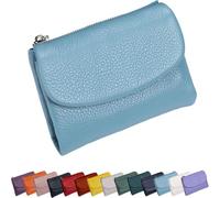 Genérico Unisex Pebble Leather Wallet,Small Wallets for Women, Small Compact Bifold Pocket Purse with Credit Card Holder, Unisex Clutch Bags, Can Hold Coins, ID Cards (Blue-A)