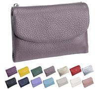 Genérico Unisex Pebble Leather Wallet, Small Wallets for Women, with Coin Holder, Credit Card Slots & Zippered Pockets, Natural Stone Texture, Multicolor (Taro Purple)