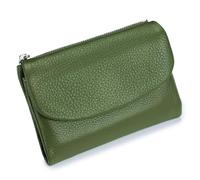 Genérico Unisex Pebble Leather Wallet, Small Wallets for Women, with coin Holder, Crédit Card Slots & Zippered Pockets, Natural Stone Texture, Multicolor, verde oliva