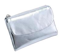Genérico Unisex Pebble Leather Wallet, Small Wallets for Women, Women's Genuine Leather Coin Purse with Credit Card Holder, Small Compact Bifold Pocket Purse Multicolor, for Men & Women (Sliver)