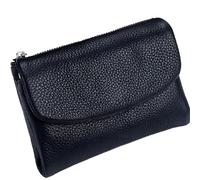 Genérico Unisex Pebble Leather Wallet, Small Wallets for Women, Women's Genuine Leather Coin Purse with Credit Card Holder, Small Compact Bifold Pocket Purse Multicolor, for Men & Women (Black)