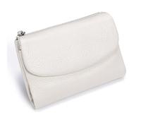 Genérico Unisex Pebble Leather Wallet, Small Womens Wallet Card Holder, Short Genuine Leather Purse For Coins and Cards(White)
