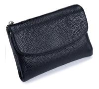 Genérico Unisex Pebble Leather Wallet, Small Womens Wallet Card Holder, Short Genuine Leather Purse For Coins and Cards(Black)