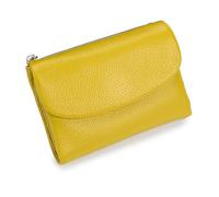 Genérico Unisex Pebble Leather Wallet, Unisex Soft Pebble Leather Wallet, Women Clutch Bags, Can Hold Coins, ID Cards (Yellow)