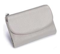 Genérico Unisex Pebble Leather Wallet, Women's Genuine Leather Coin Purse with Credit Card Holder, Coin Holder & Cash Slots (Gray)