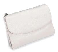 Genérico Unisex Pebble Leather Wallet, Women's Genuine Leather Coin Purse with Credit Card Holder, Coin Holder & Cash Slots (White)