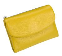 Genérico Unisex Pebble Leather Wallet, Women's Genuine Leather Coin Purse with Credit Card Holder, Coin Holder & Cash Slots (Yellow)