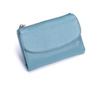 Genérico Unisex Pebble Real Leather RFID Wallet, Unisex Pebble Leather Wallet, Zipper Wallets for Men, Short Genuine Leather Purse for Coins and Cards, Small Compact Bifold Pocket Purse (One-12)