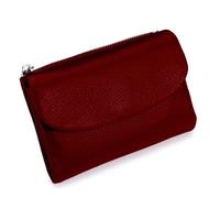 Genérico Unisex Pebble Real Leather RFID Wallet, Unisex Pebble Leather Wallet, Zipper Wallets for Men, Short Genuine Leather Purse for Coins and Cards, Small Compact Bifold Pocket Purse (One-20)