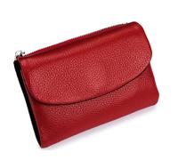 Genérico Unisex Pebble Real Leather RFID Wallet, Unisex Pebble Leather Wallet, Zipper Wallets for Men, Short Genuine Leather Purse for Coins and Cards, Small Compact Bifold Pocket Purse (One-19)