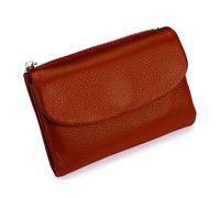 Genérico Unisex Pebble Real Leather RFID Wallet, Unisex Pebble Leather Wallet, Zipper Wallets for Men, Short Genuine Leather Purse for Coins and Cards, Small Compact Bifold Pocket Purse (One-21)
